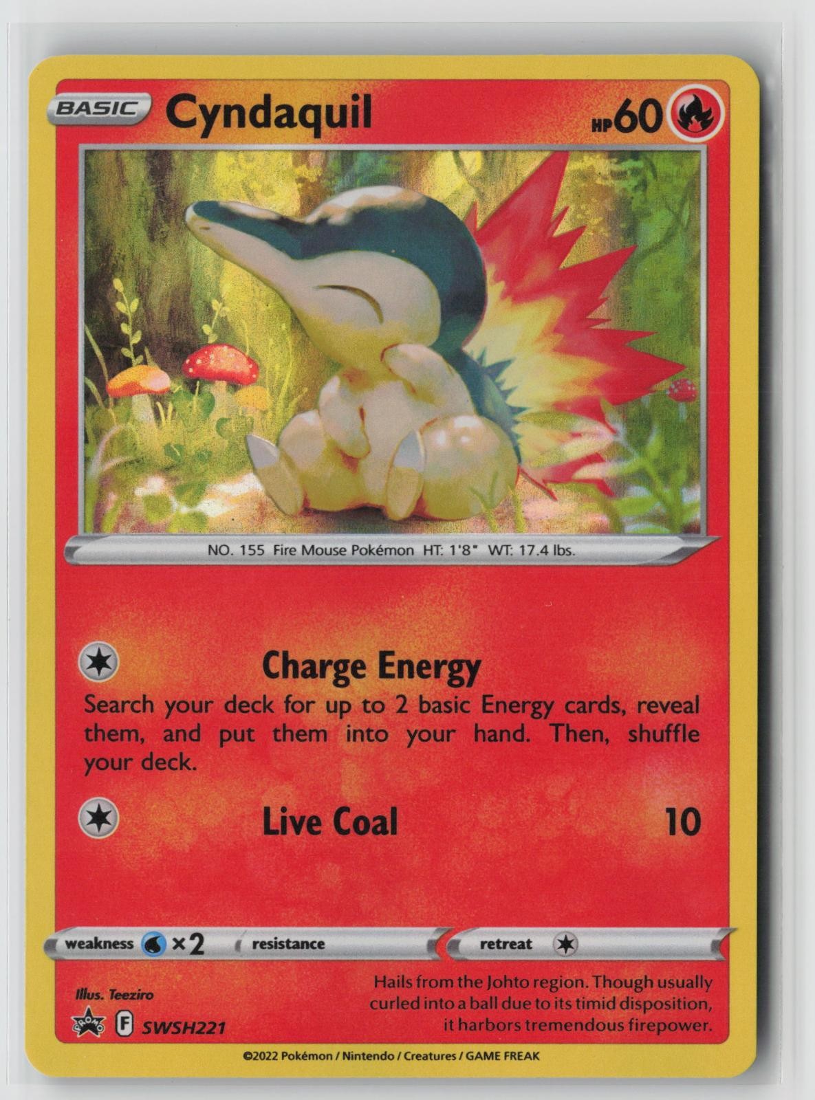 Cyndaquil SWSH221 Reverse Holo 2022 SWSD Sword & Shield Promo Pokemon Card NM 2