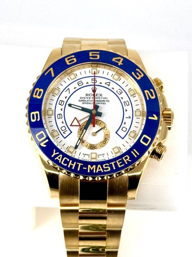Rolex Yachtmaster-II 116688 18K Yellow Gold White Dial 44mm B&P 2018