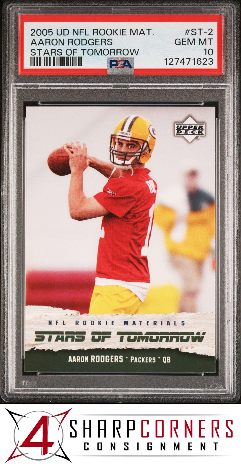 Aaron Rodgers Upper Deck NFL Rookie Materials Stars of Tomorrow #ST2 Base