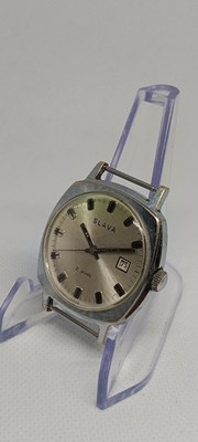 Vintage SLAVA 21 Jewels USSR Soviet Men's Watch Date Mechanical Working 