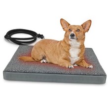 Heated Pet Beds for Indoor/Outdoor Cat  Dog Orthopedic 23"L x 20"W x 2"Th grey