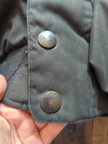 90s Y2K NAUTICA Duck Down Puffer Jacket/Coat Leather Elbow Patches Mens XL - Picture 11 of 15