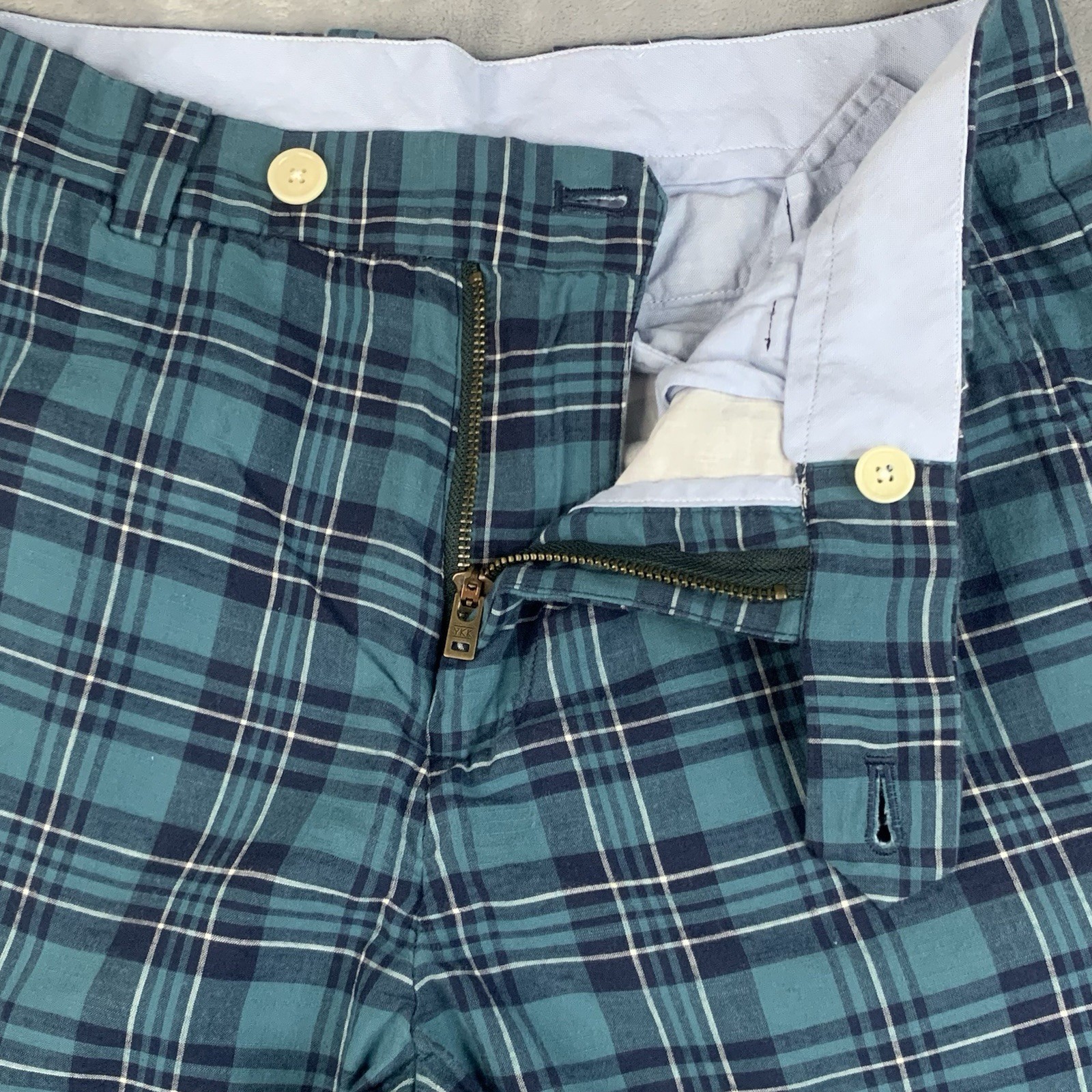 Brooks Brothers Pants Mens 30x32 Green Blue Plaid Milano Chinos thumbnail 4
