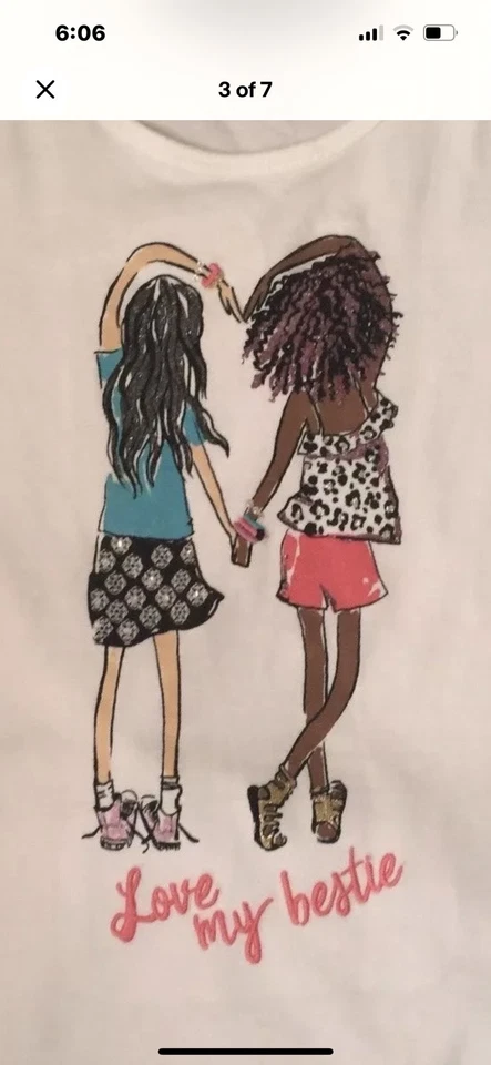 NUEVO Top Original 2017 GYMBOREE Niña Besties con Brillo y Bordado, Talla 6 Foto 2 de 3