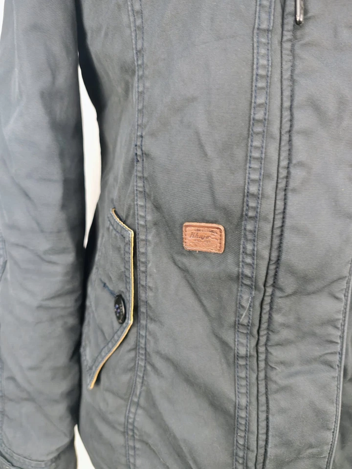 Abrigo parka para mujer Khujo negro con capucha mezcla de algodón al aire libre talla M Foto 4 de 4