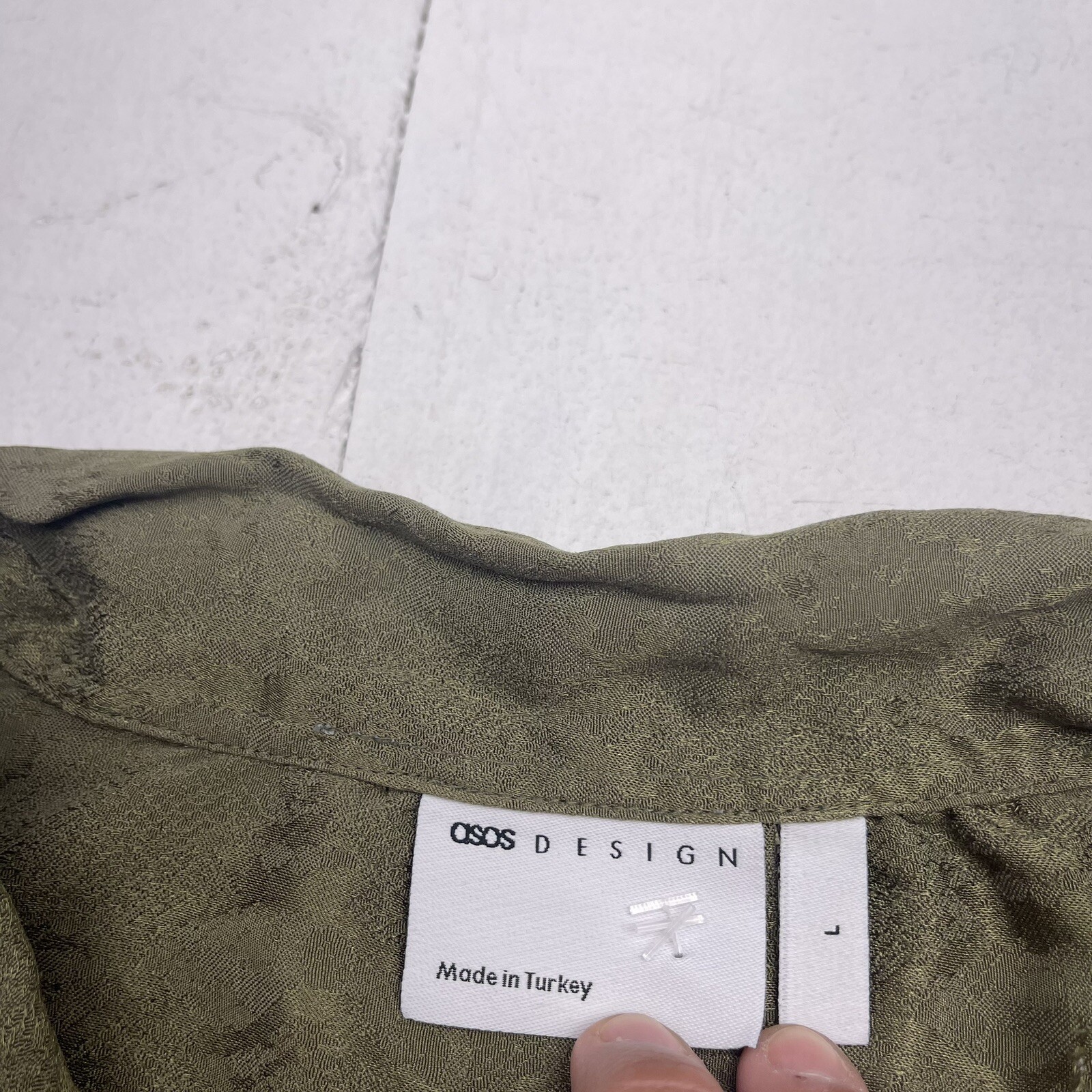 ASOS Green Python Print Short Sleeve Button Up Me… - image 2