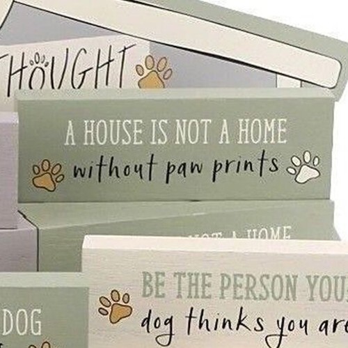 PAWS FOR THOUGHT WOODEN BLOCK Cat Dog Word Plaque Sign Stand Home Birthday Gift - Picture 12 of 14