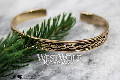 Celtic Twist Design Bracelet - Bronze --- Viking/Norse/Medieval/Gold/Bangle/Torc