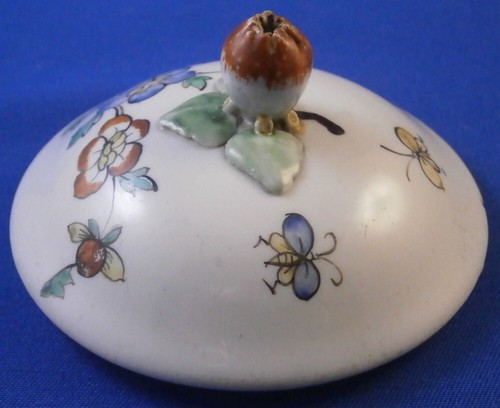 Antique 18thC Chantilly Porcelain Kakiemon Floral Lid Porzellan Deckel French - Picture 3 of 9
