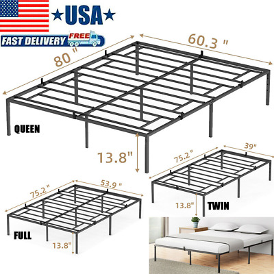 Platform Bed Frame Heavy Duty Foundation Steel Slat Base Queen Full Twin Size US