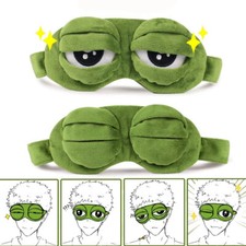 3D Frog Eye Mask Sleep Soft Padded Shade Cover Rest Blindfold Beauty Tool US .