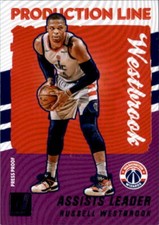 Russell Westbrook 2021-22 Donruss Purple Press Proof Production Line Card #1