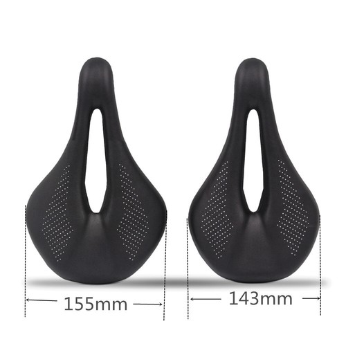 240*143/155mm Cycling Saddle Carbon Leather Seat Oval Rail MTB Road Bike Cushion - Picture 8 of 20