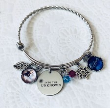 Frozen Elsa And Anna Into The Unknown Disney Inspired Charm Bracelet
