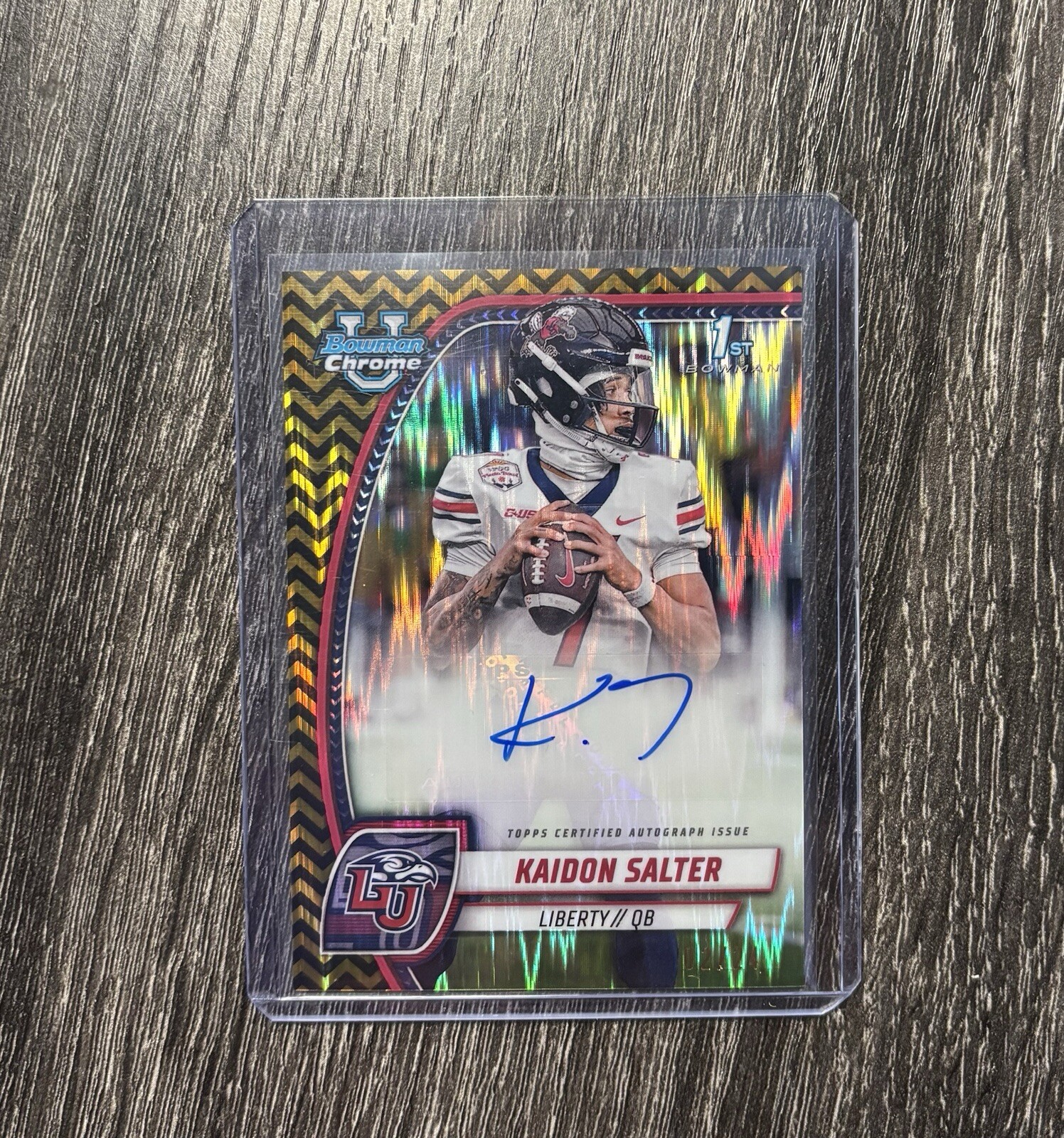 2024 Bowman Chrome University Kaidon Salter Black Gold Stealth 1st Auto /24