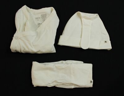 Little Co. Unisex baby Conrad 3-Piece Bodysuit Pants Set AC2 Ivory Silk Size 3M 