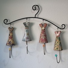 VTG Dress Shape Hooks with Wall Mounted Hanger Decorative Hanger Hook