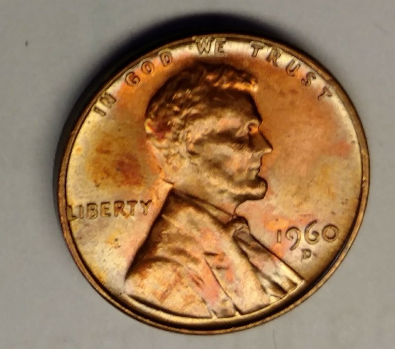 1960 D Lincoln Penny D over D, Large Date RPM# 1 UNCIRCULATED. AB38