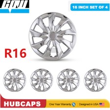 16 Set Of 4 Chrome Wheel Covers Snap On Full Hub Caps Fit R16 Tire Steel Rim 16 Set Of 4 Chrome Wheel Covers Snap On Full Hub Caps Fit R16 Tire Steel Rim