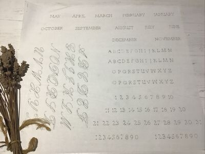Kalligraphie Silbertransfer - Buchstaben, Monate, Zahlen, Großbuchstaben