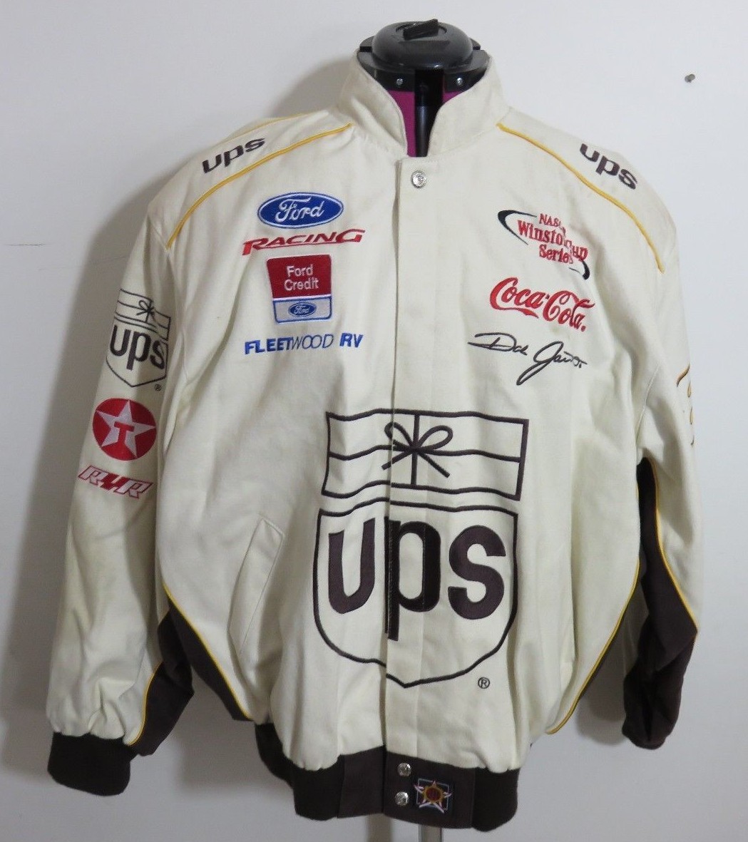 JH Design UPS Nascar Winston Cup Ford Racing Dale Jarrett Men's Sz