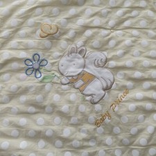 Squirrel Crib Comforter Yellow Polka Dot Prince Embroidered Baby Flower Butter