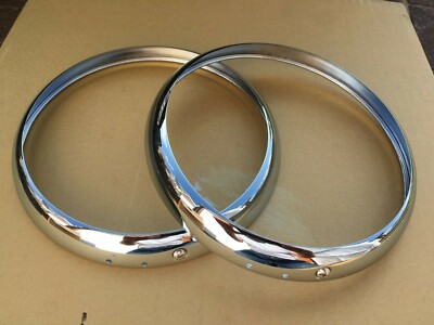 RELIANT REGAL SUPERVAN 3 NEW CHROME HEADLAMP RIMS X 2 (FREE UK POST)
