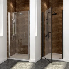 SUNNY Bifold/Pivot Swing Shower Door Enclosure Frameless Clear 1/4" Glass Panel