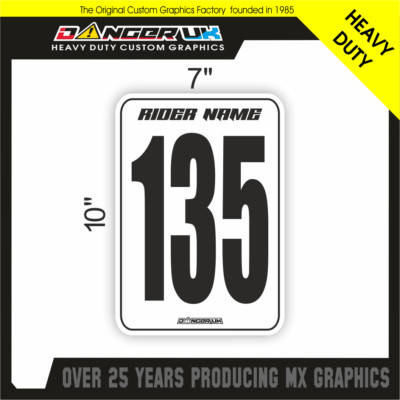 KUNDENSPEZIFISCHES PAAR QUAD NUMMERNSCHILD TAFEL HINTERGRUND GRAFIKEN AUFKLEBER STICKER 7x10''