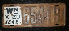 1919 Washington License Plate w/ 1920 Porcelain Tab Car Tag Vehicle Registration