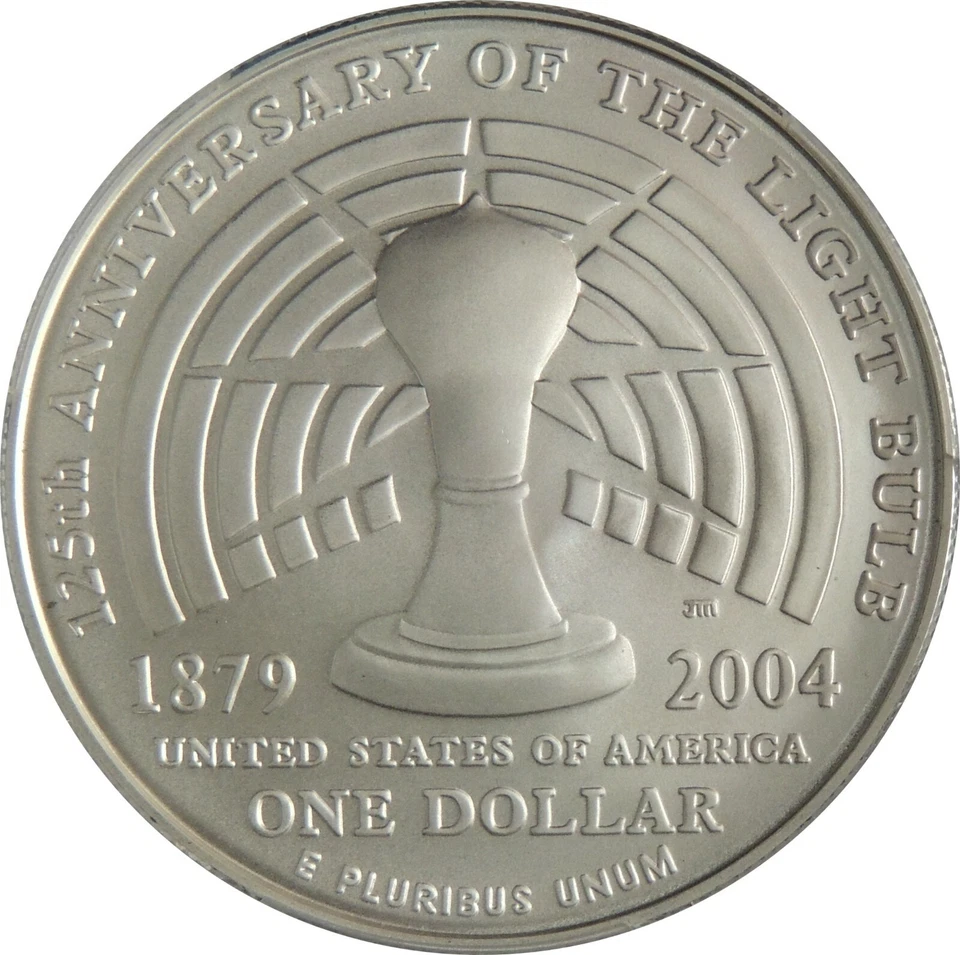 2004-P $1 THOMAS EDISON COMMEMORATIVE SILVER DOLLAR PCGS MS70 #43080901 TOP POP! - Image 4 of 4