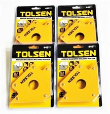 4 TOLSEN TOOLS 50LB ARROW WELDING MAGNET STEEL ANGLE HOLDER 50 LB STRENGTH 44911