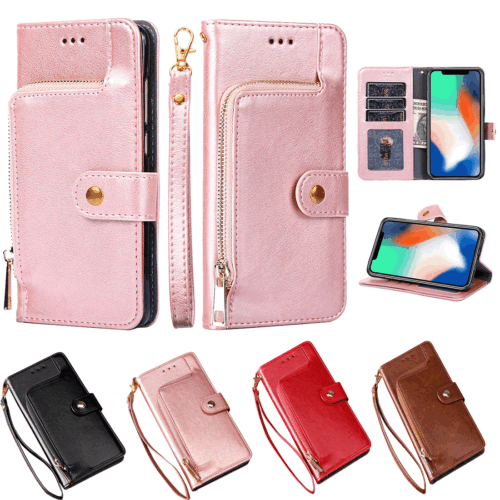 Zipper Wallet Leather Phone Case For Xiaomi 14 13T Redmi A1 K70E Pro K60 POCO X5 - Picture 1 of 16