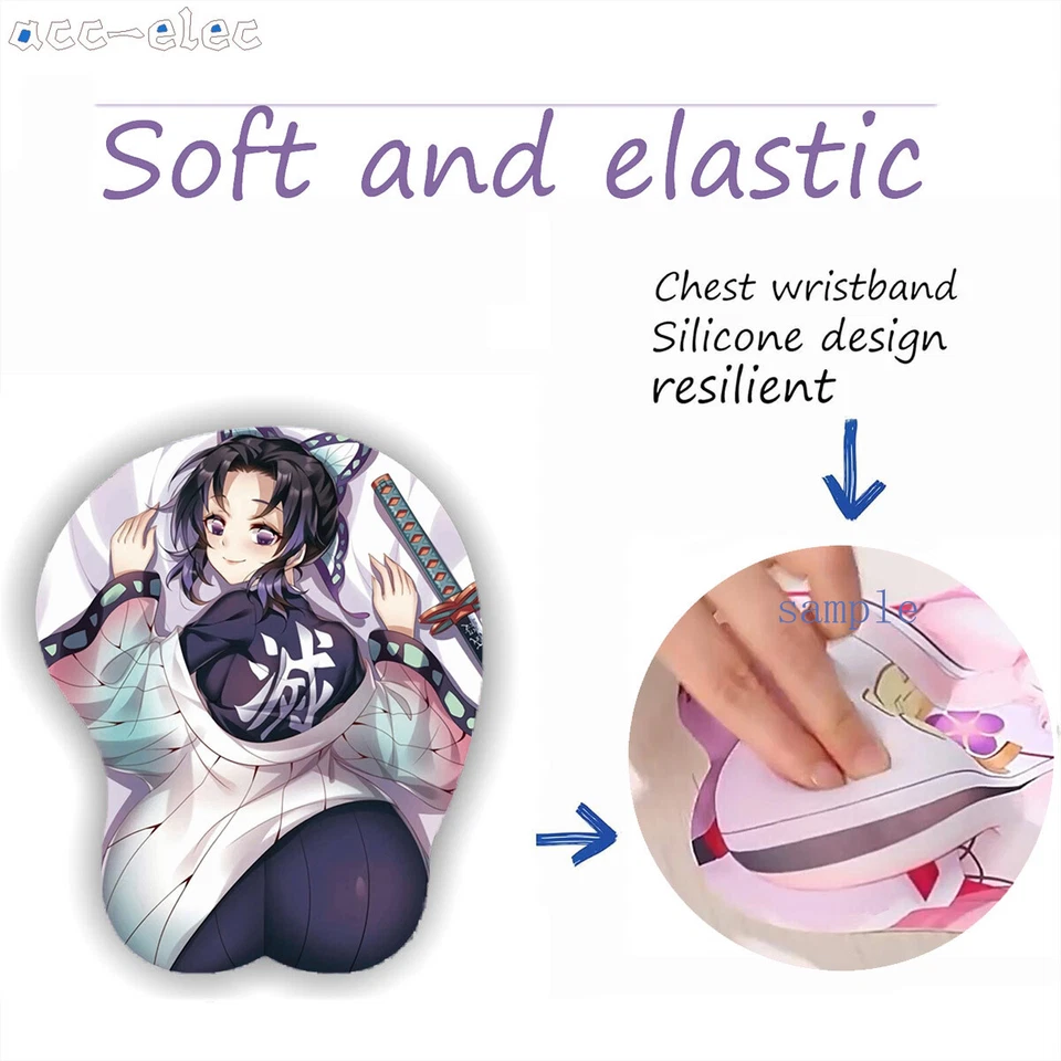 Anime Demon Slayer Ergonomic Shinobu Kochou Wrist Rest BULK Boob 3D Mouse Pad - Image 2 of 4