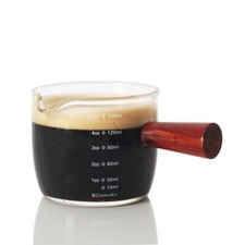 Espresso Shot Glass 150ML/5OZ Triple Pitcher Barista Single Spouts With Wood ...