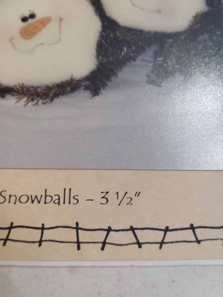 Cottonwood Creations 002 Craft Pattern Happy Snowballs 3 1/2" Snowmen Christmas - Image 3 of 4