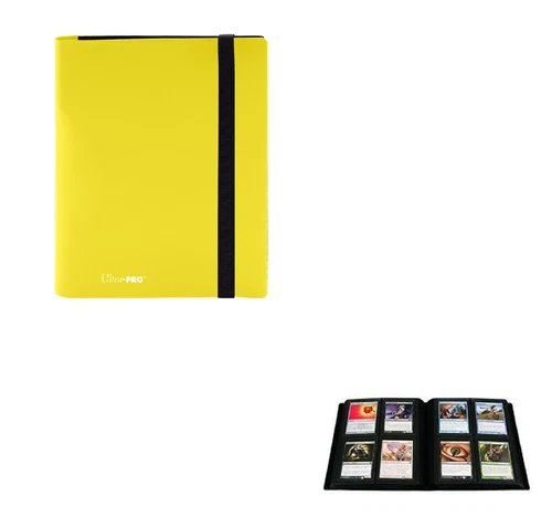 Ultra Pro Eclipse 4 Pocket PRO BINDER LEMON YELLOW Hold 160 Gaming/Trading Cards