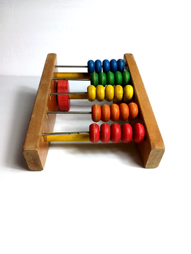 Vintage Playworld Wooden Toy Abacus With Wheels 9' by 6'1/4 - Picture 4 of 24