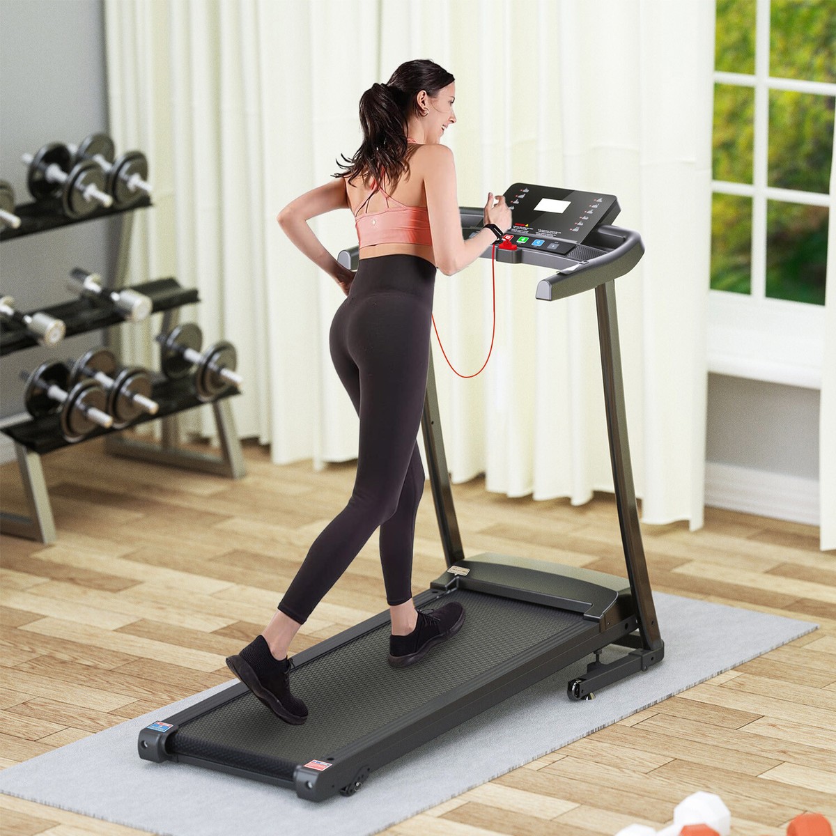 HP Foldable Running Machine w/Incline Folding Treadmill fit