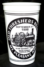 Ancienne batteuse colons Mt. Agréable gobelet gobelet plastique Iowa 1998 Midwest