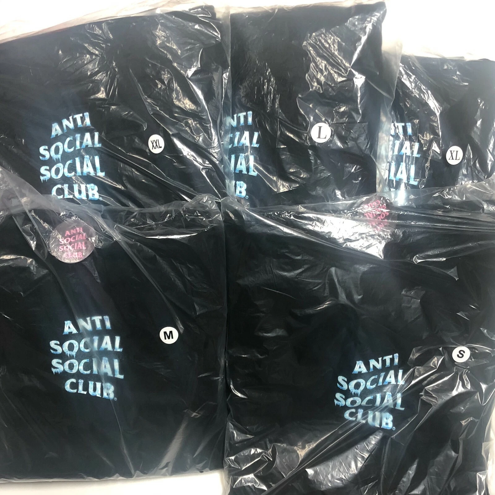 A BATHING APE (BAPE) Felpa con cappuccio nera DS Anti Social Club ASSC logo blu felpe fredde a mano BAPE