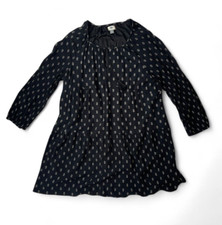 Old Navy Womens 2XL Smocked Long Sleeve Paisley Tiered Swing Dress Boho Lined
