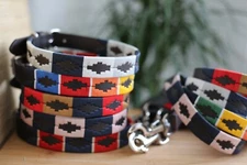 Gaucho Polo Argentina Dog Collar Leather Embroidery Genuine Handmade UK