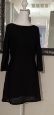 Gianni Bini Size Small Black Long Sleeve Sheer Overlay Dress Little Black Dress