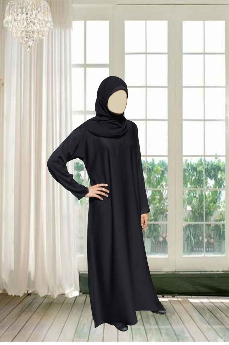 PLAIN *NIDA* Quality Abaya Black Hijab Kaftan Muslima Jalabiya Islamicdress