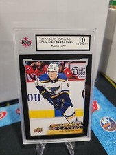 2017-18 U.D. CANVAS #C106 IVAN BARBASHEV YG CANVAS ROOKIE CARD KSA 10 GEM MINT. rookie card picture
