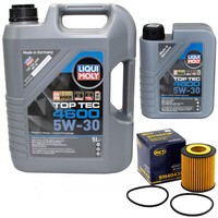 MotoröL Set 5W-30 Liqui Moly 6 Liter + ÖLfilter SH 4043 P FüR Mazda 6 3 CX-7 2.3