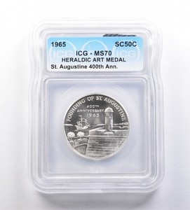 1965 So-Called Half Dollar St Augustine 400th Anniversary MS70 ICG a7197