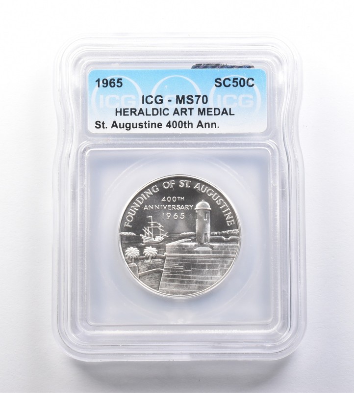 1965 So-Called Half Dollar St Augustine 400th Anniversary MS70 ICG a7197