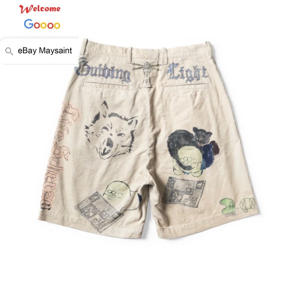 MAYSAINT 25SS МУЖСКОЙ СМЕШНОЙ ГРАФФИТИ ЭЛАСТИЧНЫЕ ШОРТЫ ЛЕТО ПЛЯЖ КАПИТАЛЬНЫЕ ШОРТЫ - Изображение 2 из 4